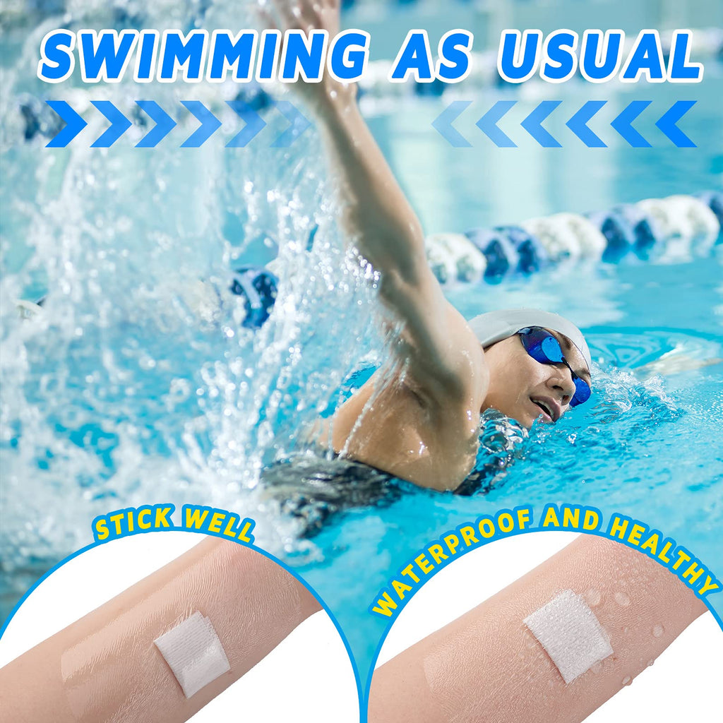50 Pieces Waterproof Adhesive Bandages Transparent Stretch Bandages Protective Clear Films Dressing Tattoo Cover Dressing Tapes