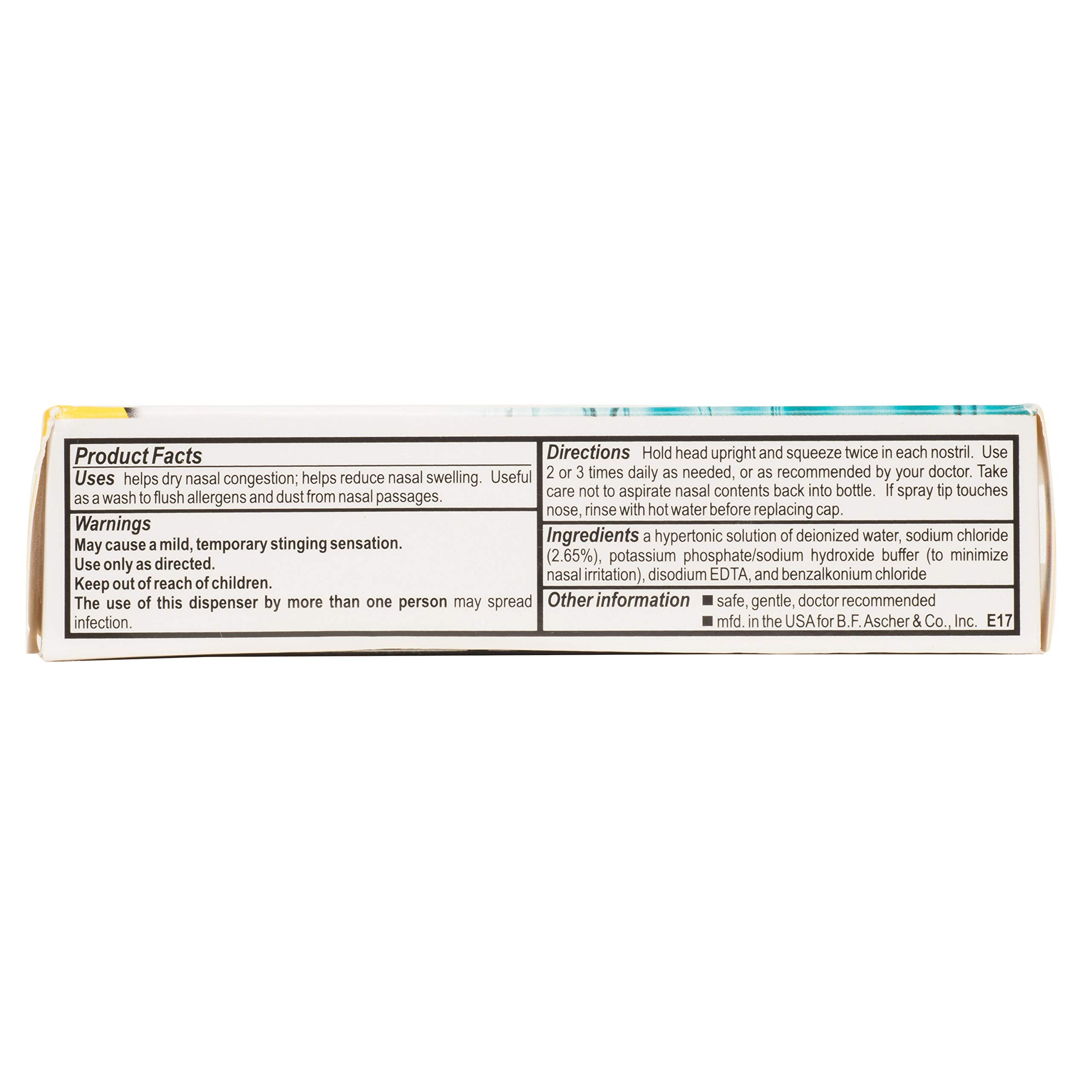 AYR Allergy & Sinus Hypertonic Saline Nasal Mist, White, 1.69 Fl Oz