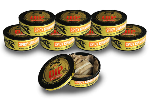 TeaZA Herbal Energy Pouch Spicy Cinnamon Flavor, Nicotine Free, Tobacco Free Pouches Smokeless Tobacco Replacement, Made with Gr