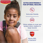 Elastoplast Sensitive Hypoallergenic Dark Skin Tone Plasters (20 Pieces), Painless Removal, Breathable Fabric, 19g, Large, 1 Cou