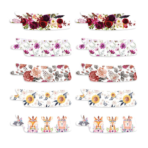 Nasogastric or Oxygen Tube precut Adhesive Tape Floral Mix x 10 Pack. (Right Side)