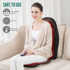 Snailax Memory Foam Massage Seat Cushion, Back Massager with Heat, Seat Massager, Chair Massager, Massage Chair Pad for Home Off