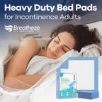 Breatheze Incontinence Bed Pads - Extra Large Disposable Underpads for Adults, Elderly, Kids, and Pets - Heavy Duty Absorbent Pa