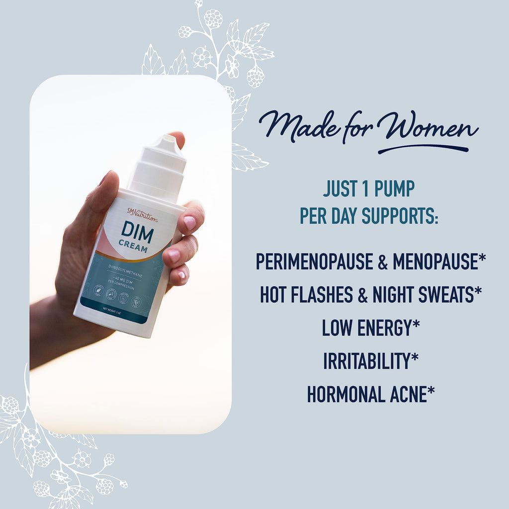 DIM Cream Supplement | Hormone Balancing Cream for Women | Diindolylmethane Supports Estrogen Balance & Relief for Menopause, Pe