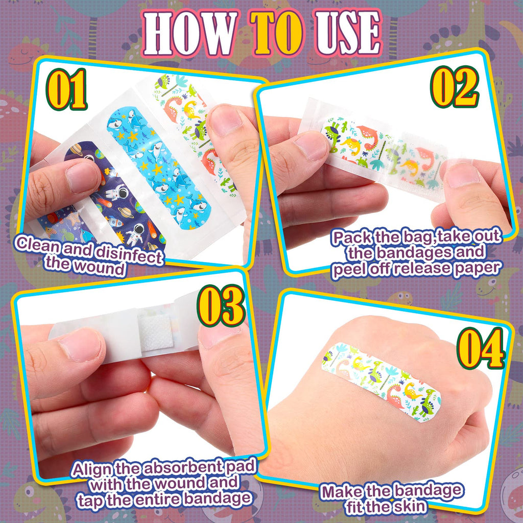 Nuanchu 6 Styles Kids Cartoon Bandages Adhesive Flexible Colorful Cute Cartoon Bandages Waterproof Breathable Protect Scrapes an