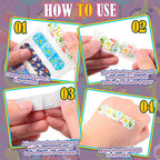 Nuanchu 6 Styles Kids Cartoon Bandages Adhesive Flexible Colorful Cute Cartoon Bandages Waterproof Breathable Protect Scrapes an