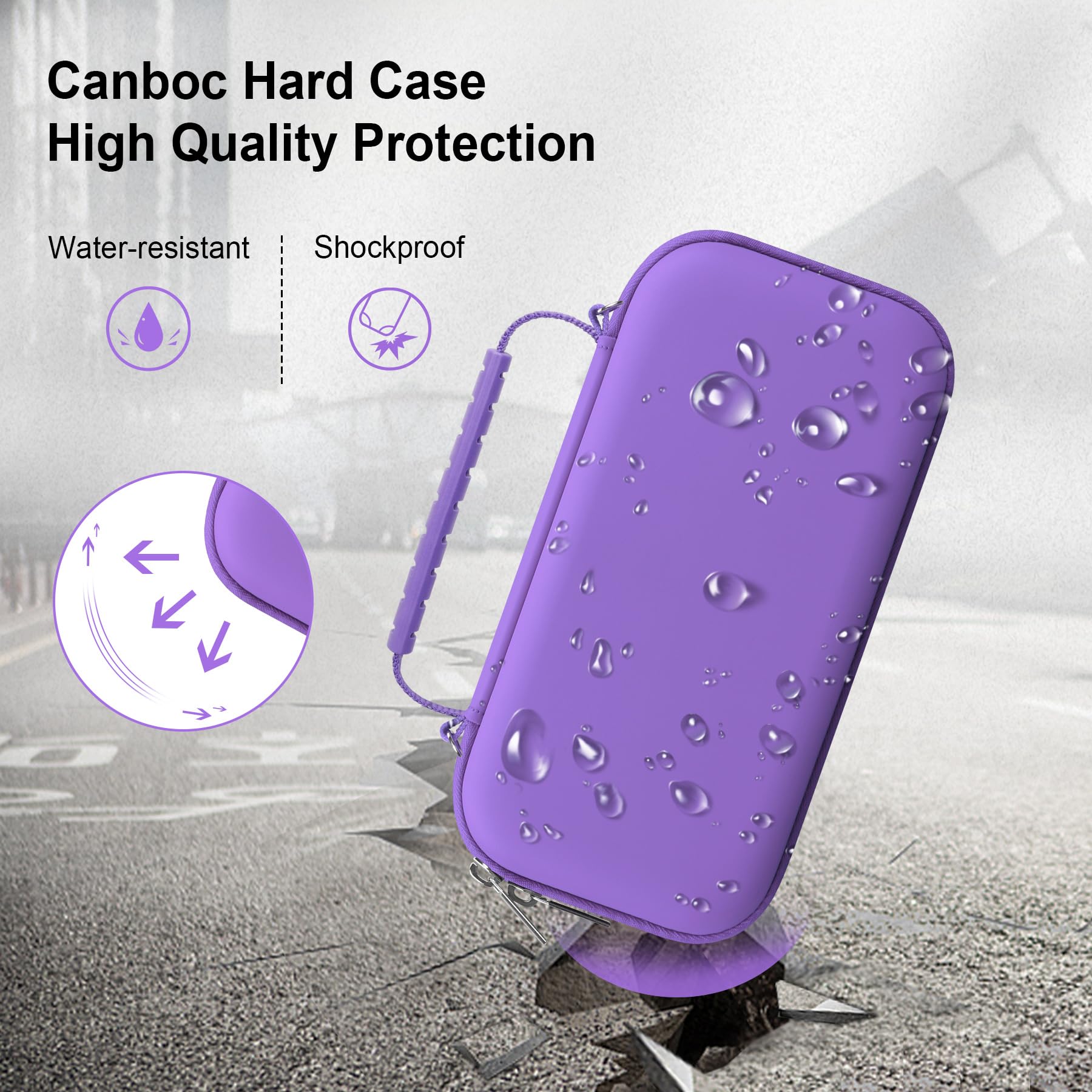 Canboc Carrying Case for Asthma Inhaler, Handheld Spacer for Adults, Mask, Inhaler Spacer Bag with Removable Shoulder Strap, Mes