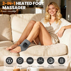 YAZHI Foot Massager 2-in-1 Warming Wrap - Relax & Renew Foot & Ankle Massager with 3 Modes & 4 Heat Levels, Portable for Home or
