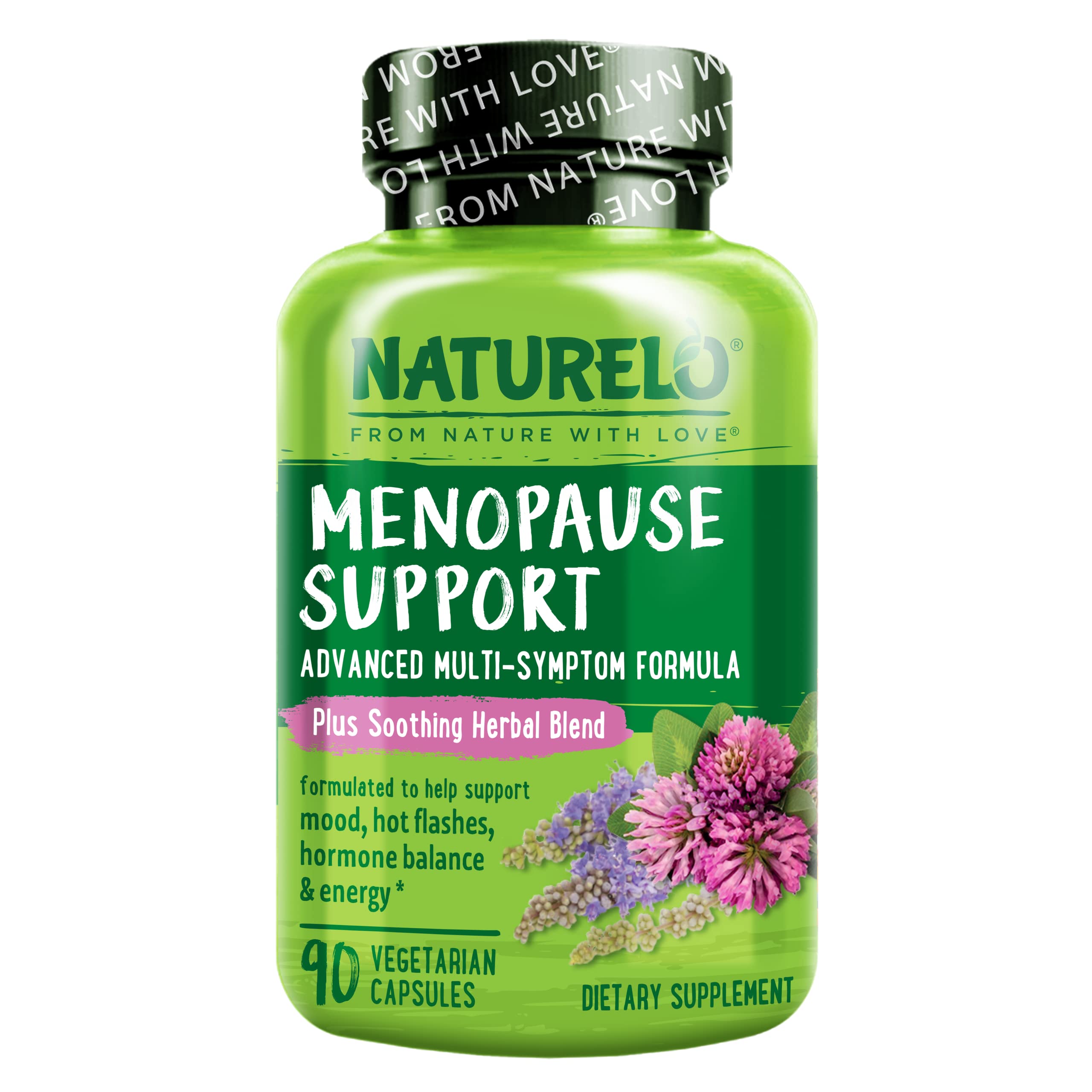 NATURELO Menopause Supplements for Women, Herbal Blend with Black Cohosh for Menopause Hot Flashes Advanced Estrogen Multi-Sympt