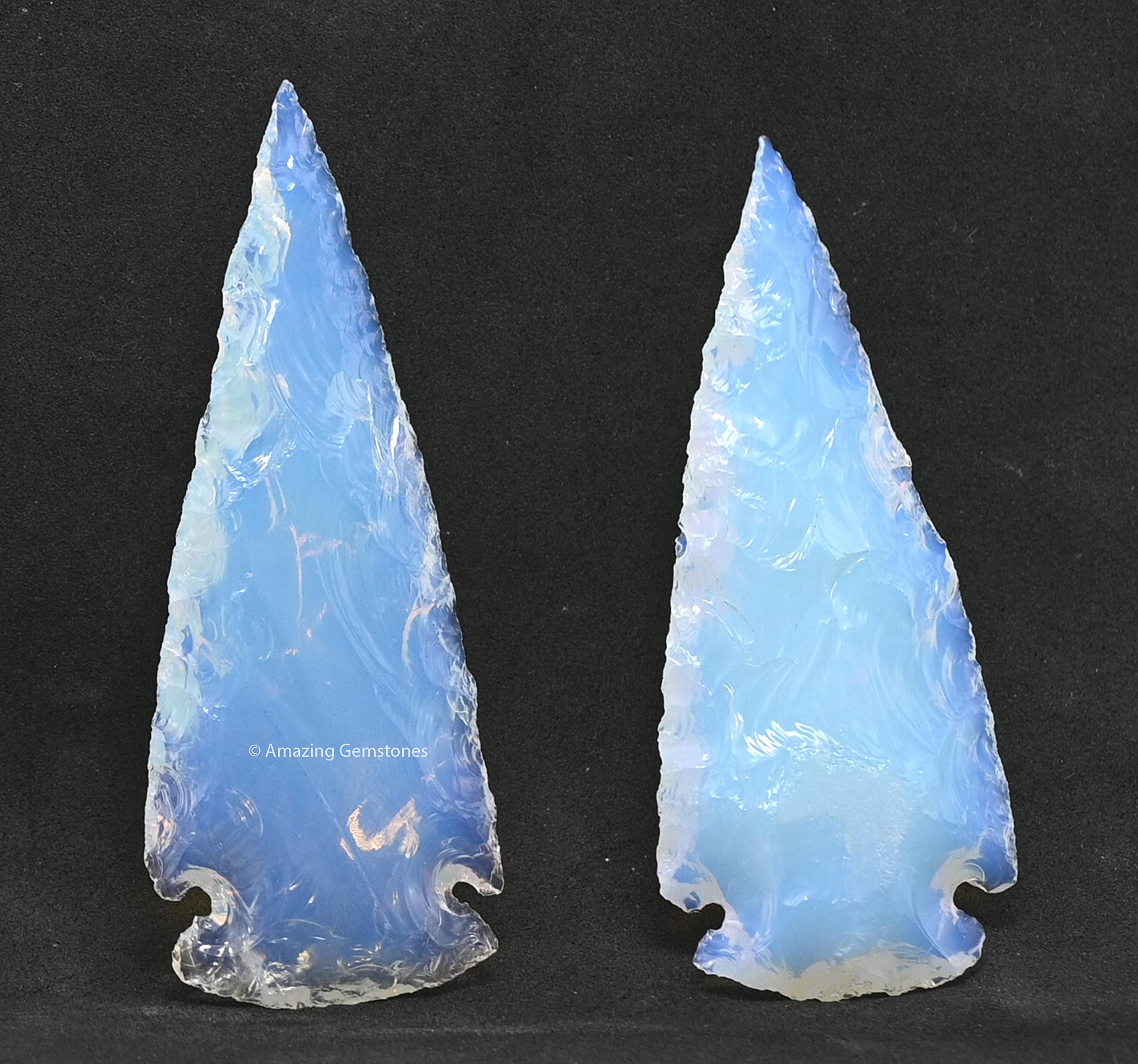 Amazing Gemstone 2 Pieces Opalite Arrowhead, Crystal and Healing Stone Flint Rock Arrow Head - 2 to 3 Arrowheads for DIY Project