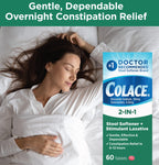 Colace 2-In-1 Stool Softener Plus Stimulant Laxative for Gentle Effective Constipation Relief, Docusate Sodium Plus Sennosides,