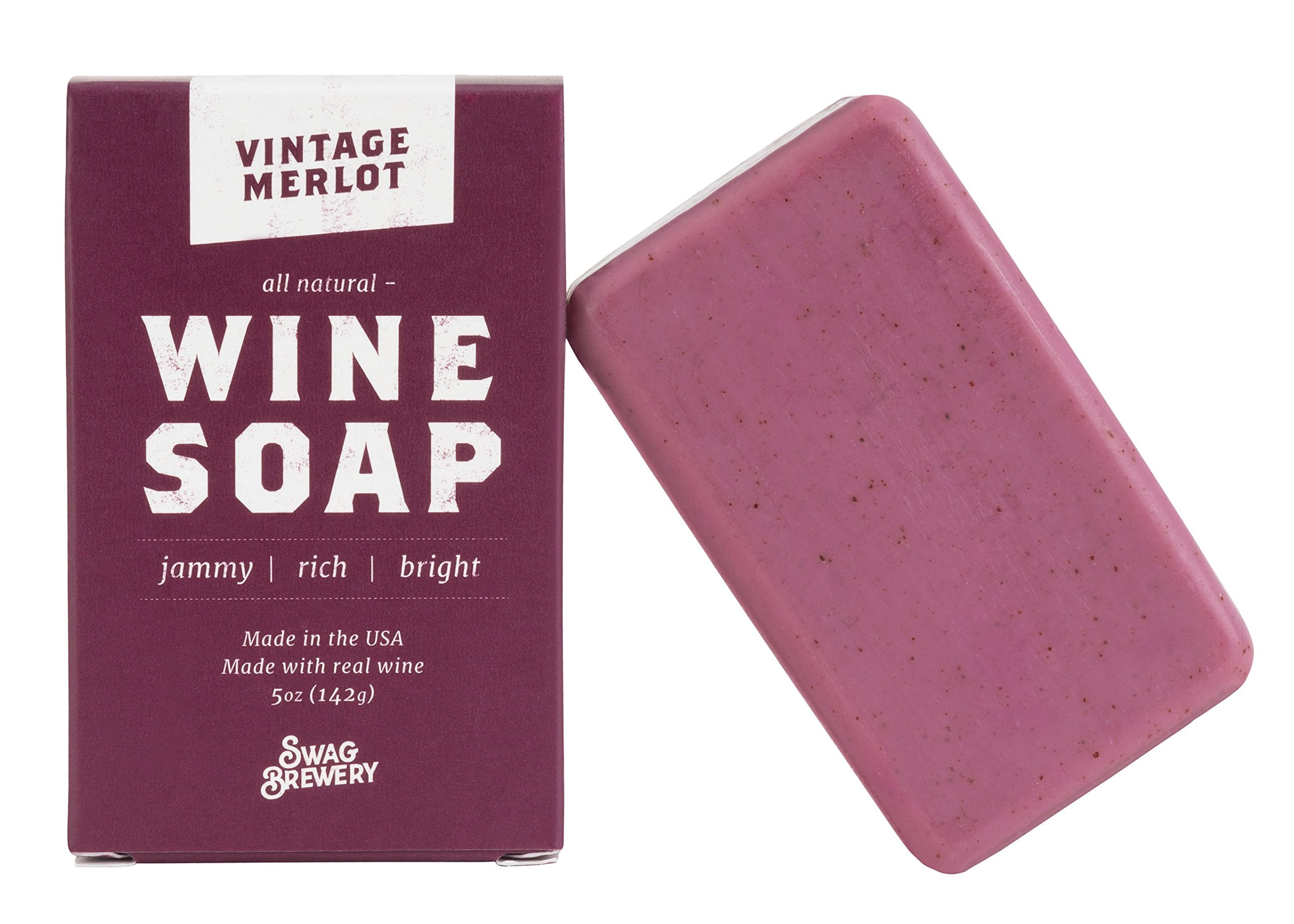 Swag Brewery Vintage Merlot WINE SOAP | Great Gift for Women, Birthdays, Wives, Men, and All Wine Lovers | All Natural + Made in