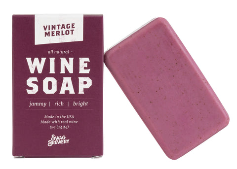 Swag Brewery Vintage Merlot WINE SOAP | Great Gift for Women, Birthdays, Wives, Men, and All Wine Lovers | All Natural + Made in