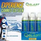 O2 Blast - Pure Oxygen Supplement, Quick Recovery for Exercise and Focus, Sanitary flip top Cap (4 Liter Oxygen Canisters - 6 Pa