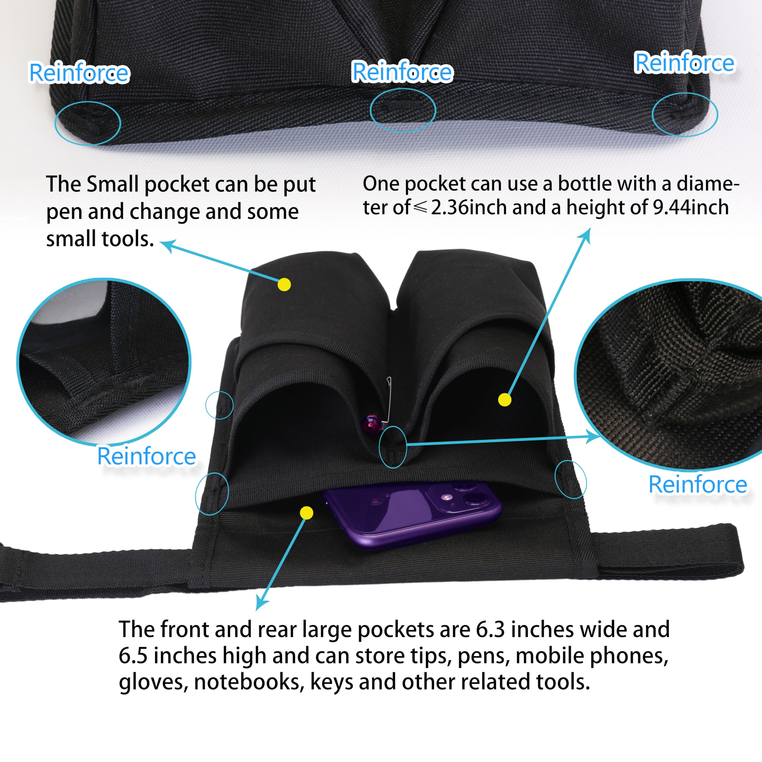 Tuhaoge Massage Bottle Bag,Massage Oil Holster for 2 Bottle s,Lotion Holster,Massage Therapist,Massage Oil Holster, Massage Loti