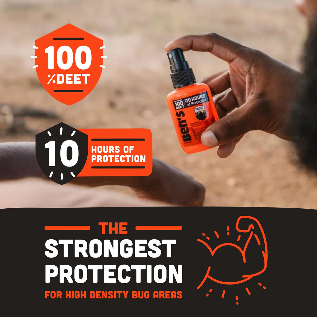 Bens 100 Tick & Insect Repellent - Alcohol-Free DEET Insect Repellent Pump Spray - Offers 10 Hours of Protection for Adults & C