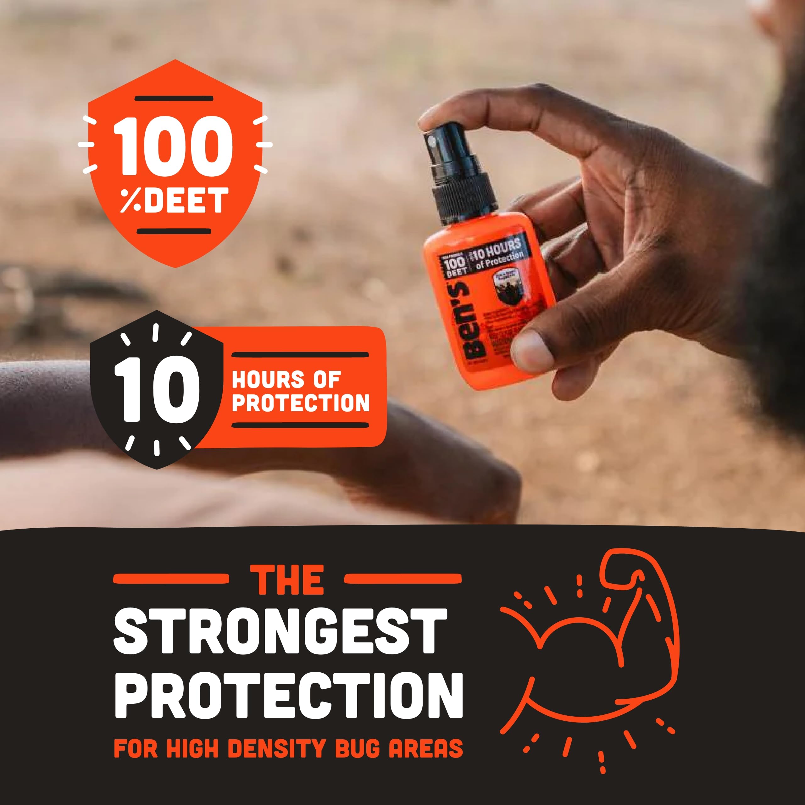 Bens 100 Tick & Insect Repellent - Alcohol-Free DEET Insect Repellent Pump Spray - Offers 10 Hours of Protection for Adults & C