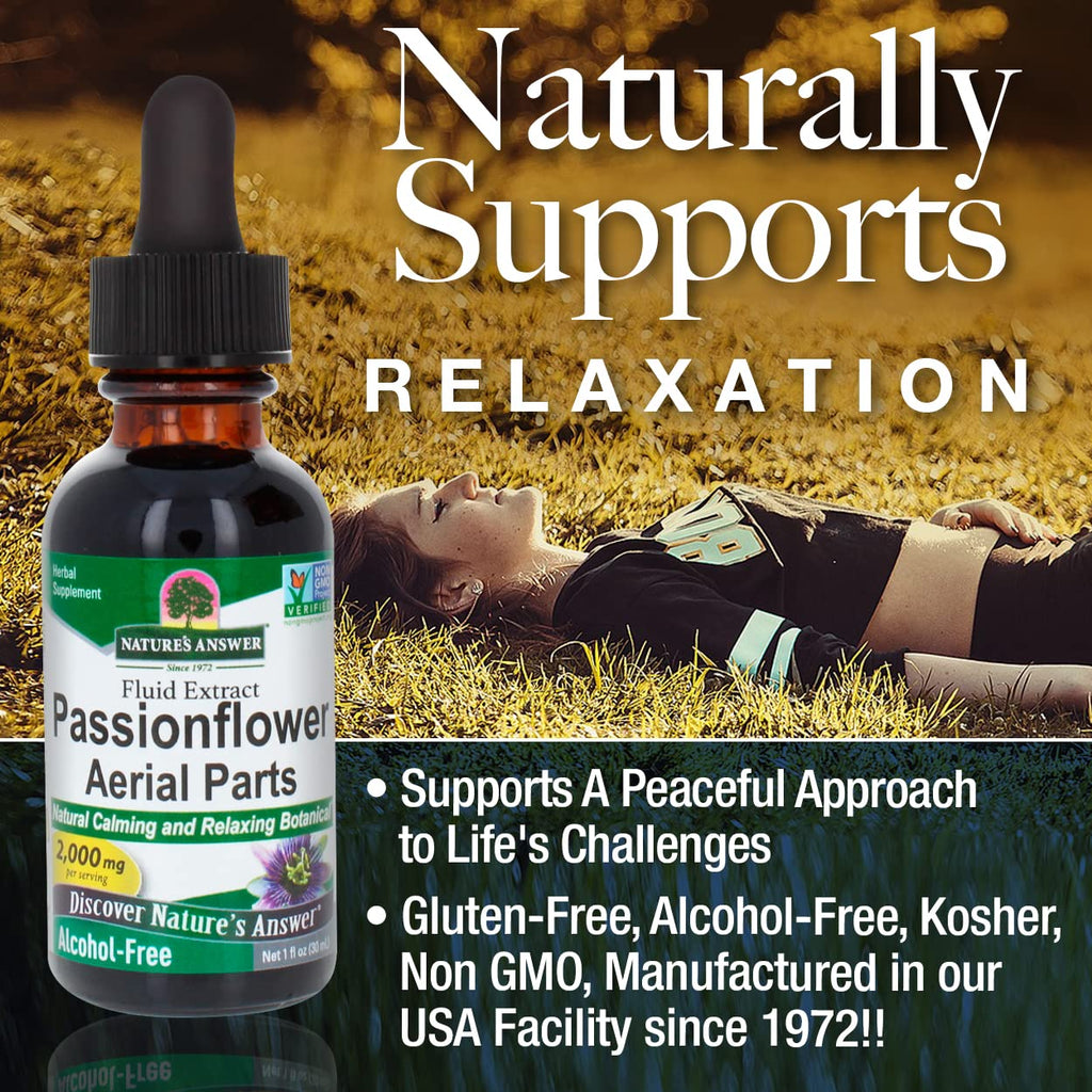 Nature's Answer Passion Flower | Super Concentrated | Liquid Herbal Tincture Supplement Drops | Natural Calming Botanical | Non-