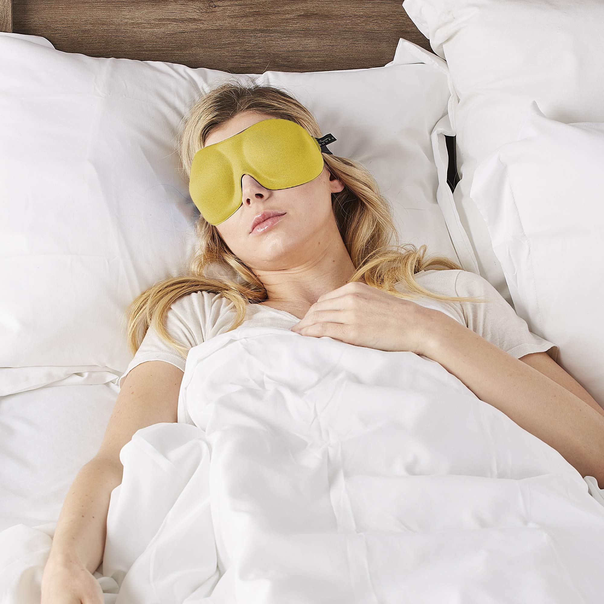 Bucky 40 Blinks No Pressure Solid Eye Mask for Sleep & Travel, Gold, One Size