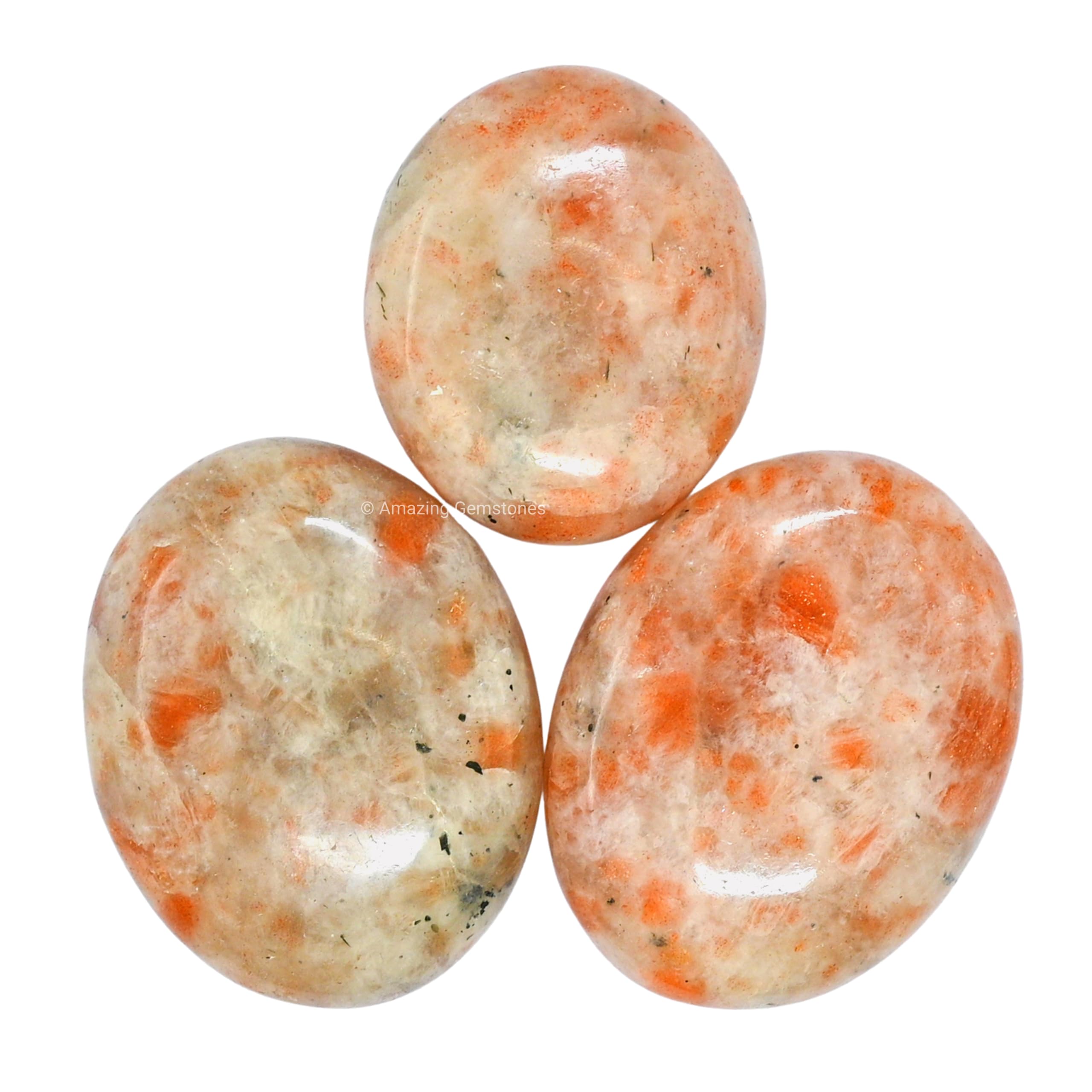 Sunstone Crystals and Healing Stones - Large Palm Stone Crystals Piedra - Crystal for Good Luck, Balanced Positive Energy, Medit