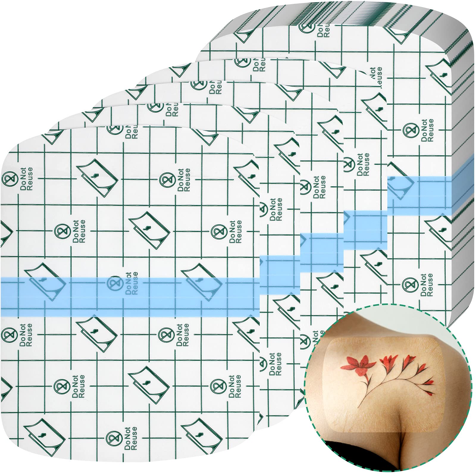 Nuanchu 50 Pcs Transparent Stretch Waterproof Adhesive Bandage Protective Bandage Clear Film Dressing Cover Stretch Tape Round S