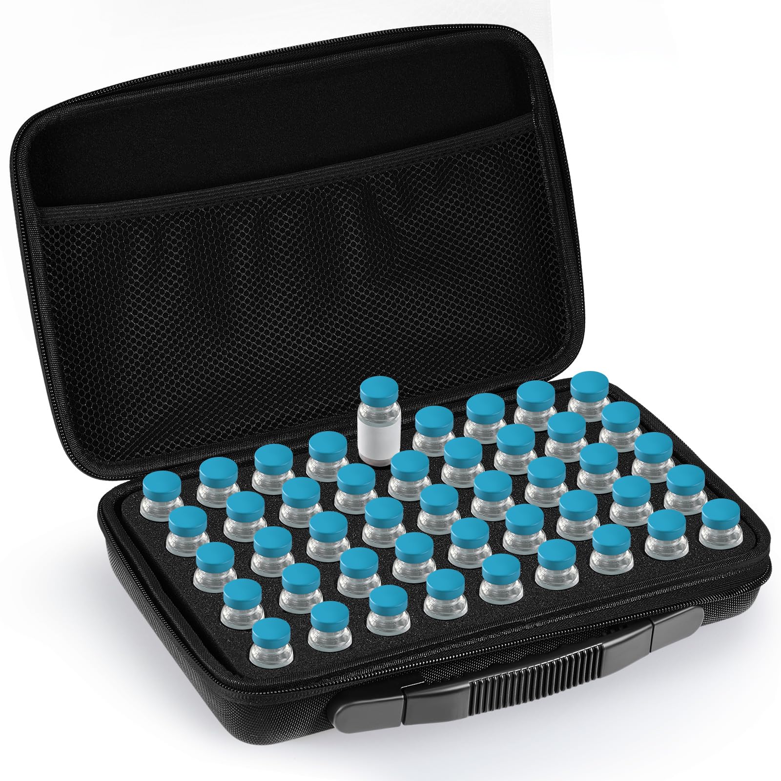 Teenyyou 45 Slots Insulin Peptide Fridge Carrying Case Vial Holder Storage Protector Bag, Fits Standard 10ml Vials, Insulin Cool