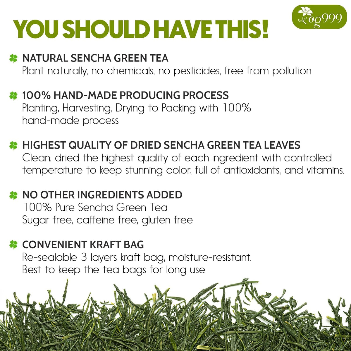 Premium Sencha Green Tea Bags