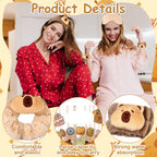30 Pcs Capybara Spa Sleepover Party Supplies for Girls 6 Capybara Makeup Headband 6 Velvet Scrunchies 6 Soft Wristband 6 Brown P
