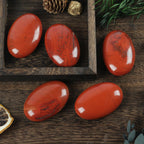 Loveliome Natural Red Jasper Oval Polished Worry Stones, Healing Crystal Indoor Fountain Stones Massage Energy Anxiety Relief It