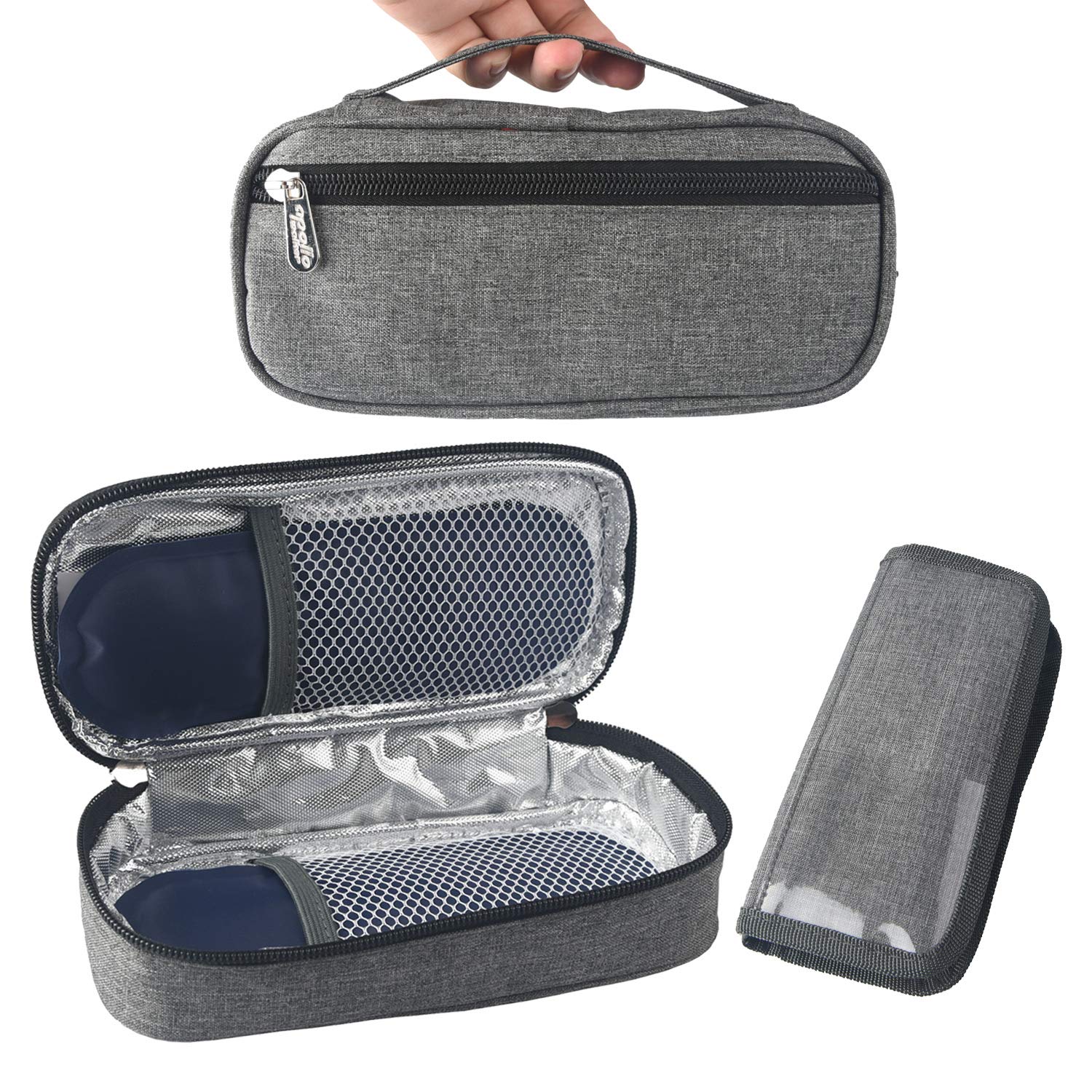 Goldwheat Insulin Cooler Travel Case with 2 Ice Packs Diabetes Medication Organizer Bag Medical Insulation Cooler