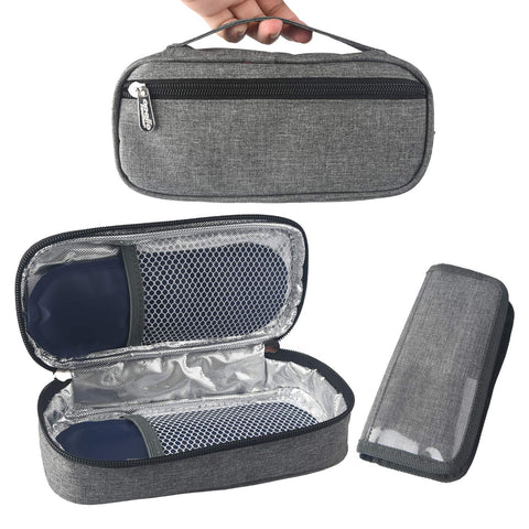 Goldwheat Insulin Cooler Travel Case with 2 Ice Packs Diabetes Medication Organizer Bag Medical Insulation Cooler