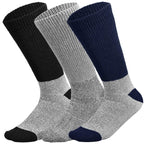 Doctor Recommend Thermal Diabetic Socks Keep Foot Warm Non-Binding Crew Socks For Men Women (13-15 King Size, Black, Grey, Navy)