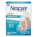 Nexcare Waterproof Bandages, Stays on in the Pool, Holds for 12 Hours, Clear Bandages for Fingers and Elbows - 20 Pack Waterproo
