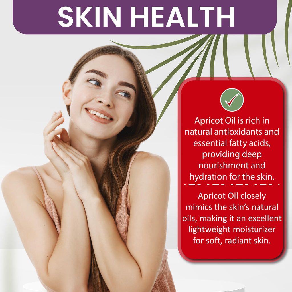 Dr Joe Lab Apricot Kernel Oil - Cold Pressed Pure Natural Moisturizing for Hair and Skin (8 oz)