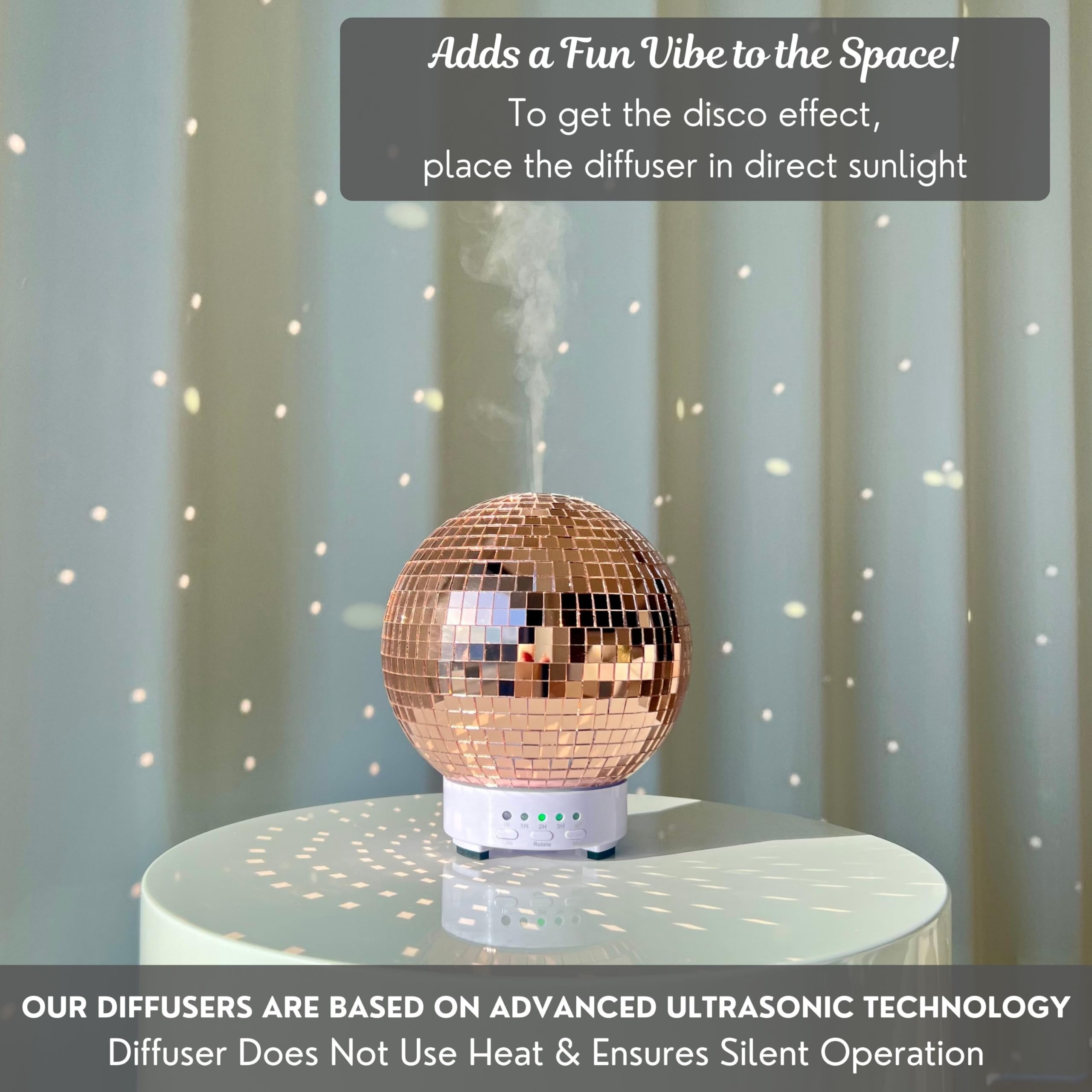 Disco Ball Diffuser Rotating - Aroma Diffuser Essential Oils, Cute Room Diffuser, Disco Ball Party Decorations, Disco Ball Decor