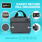 Kaddy Large Medicine Bag, Secure, Padded, Pill Organizer Box, Case for Bottles of Medicine or Supplements; Storage; Toiletry; 3