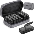 AUVON Canvas Bag XL Weekly Pill Organizer 2 Times a Day, Travel Pill Box 7 Day with One-Side Large Opening, AM PM Pill Case with