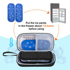 BAFASO Hard Insulin Cooler Travel Case with 2 Ice Packs, Insulin Travel Case for Insulin Pens and Diabetic Supplies, Black