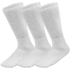 Falari Physicians Approved Diabetic Socks Crew Unisex 3, 6 or 12-Pack (13-15, 3 Pairs White)