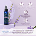 White Sage Smudge Spray for Spiritual Cleansing & Aura Protection, Sage & Lavender Smudging Spray - Cleansing Negative Energy &