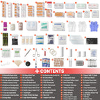 Heltrek First Aid Kits for Home with Labeled Pockets, 450 Piece Well-organized Large Trauma Medical Kit, Travel, Sports, Busines
