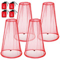 Hestya 4 Pack Mosquito Face Mesh Net Protecting Net for Outdoor Hiking Camping Climbing Mosquito Fly Insects Preventing (Red)