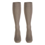 Truform Compression Socks, 15-20 mmHg, Women's Dress Socks, Knee High Over Calf Length, Tan Rib Knit, Medium