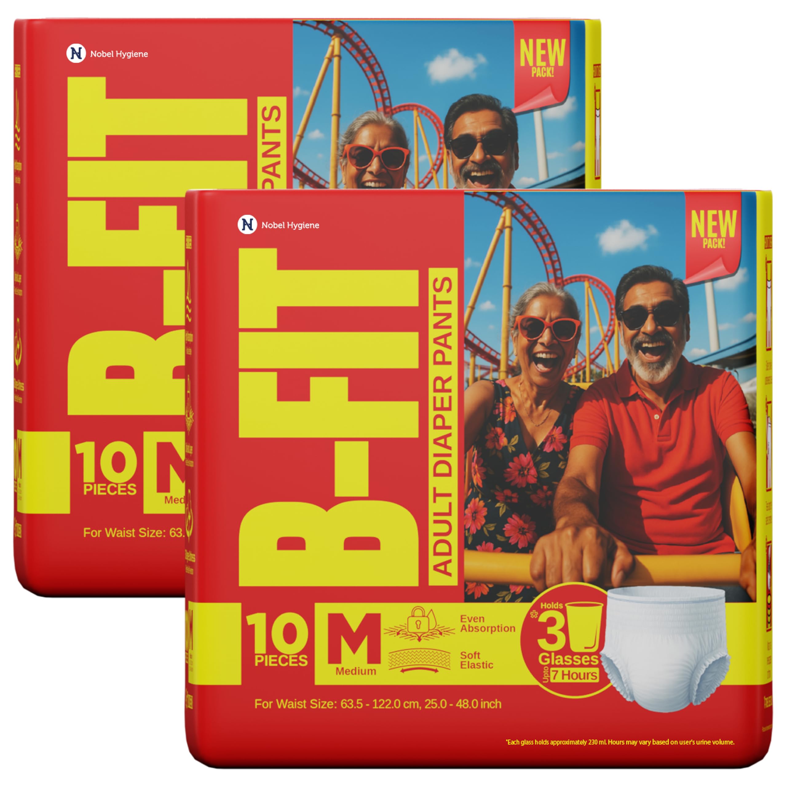 BFit Regular Adult Diaper M Size Pants | 20 Count (Medium) | Waist 25  48 Inch | Unisex | Leakproof | Even Absorption | Long P