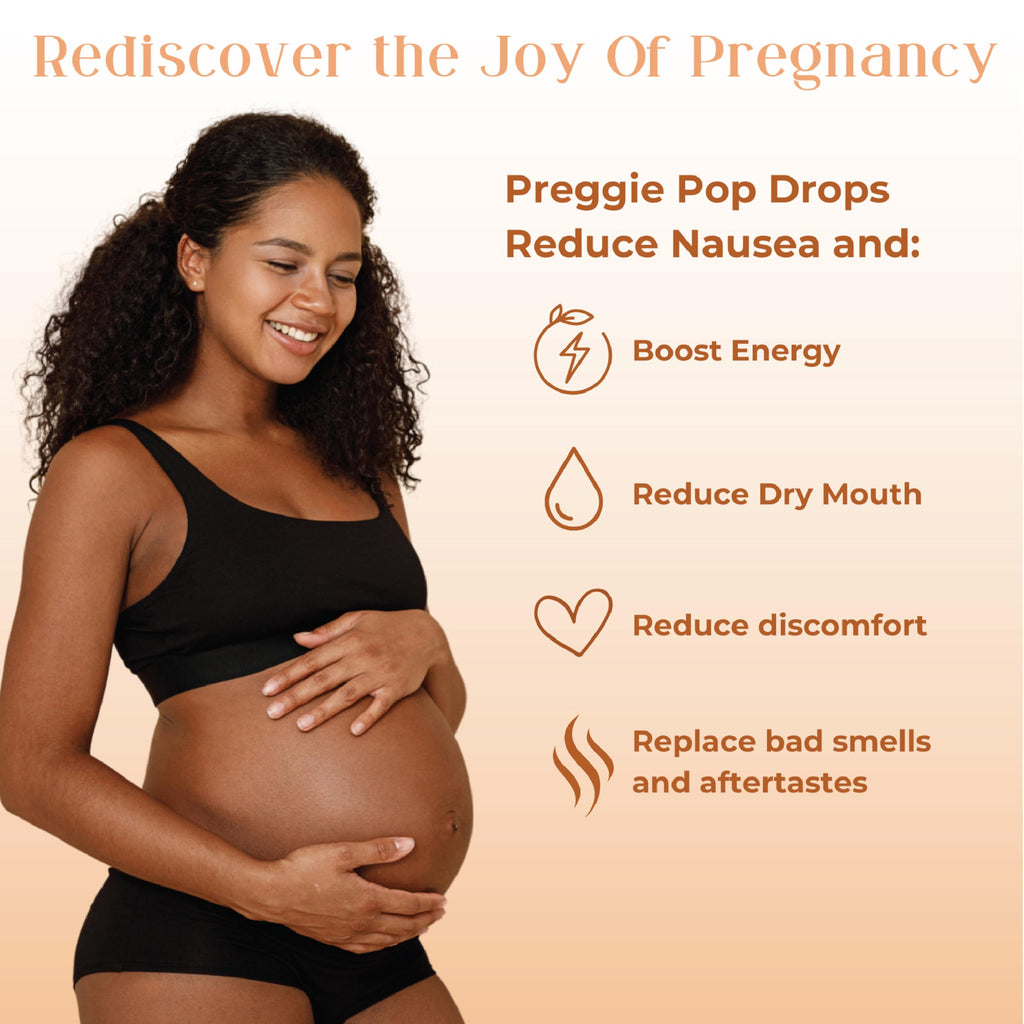 Preggie Pop Drops Plus with Vitamin B6 for Pregnancy Nausea Relief, Morning Sickness Candy with Essential Oils for Pregnant Wome