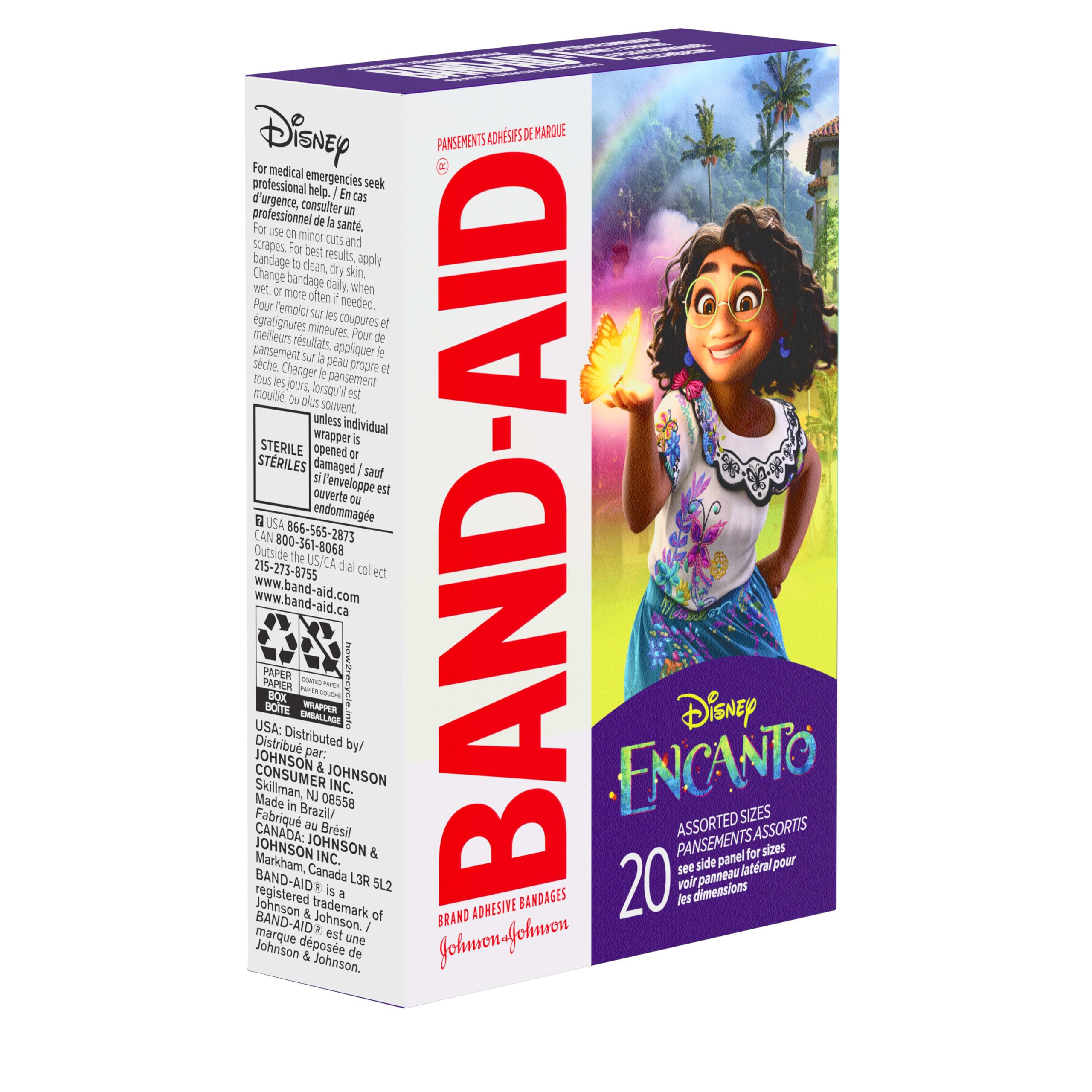 Band-Aid Brand Adhesive Bandages for Minor Cuts & Scrapes, Wound Care Featuring Disneys Encanto Characters, Fun Bandages for Ki