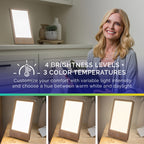 Verilux    HappyLight    Luxe - UV-Free LED Therapy Lamp, Bright White Light with 10,000 Lux, Adjustable Brightness and Color, P