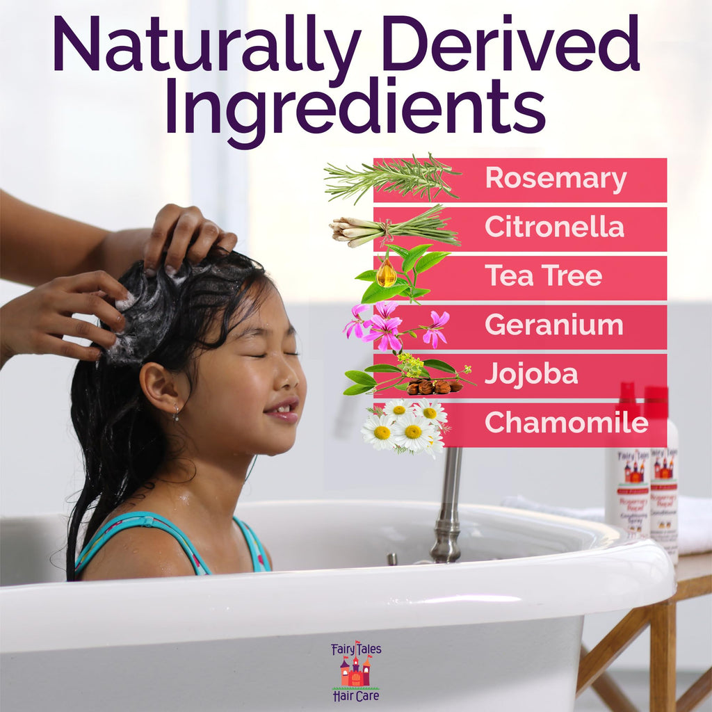 Fairy Tales Rosemary Repel Shampoo, 12 fl oz. & Conditioning Spray, 8 fl oz. Duo Kids Like the Smell, Lice Do Not