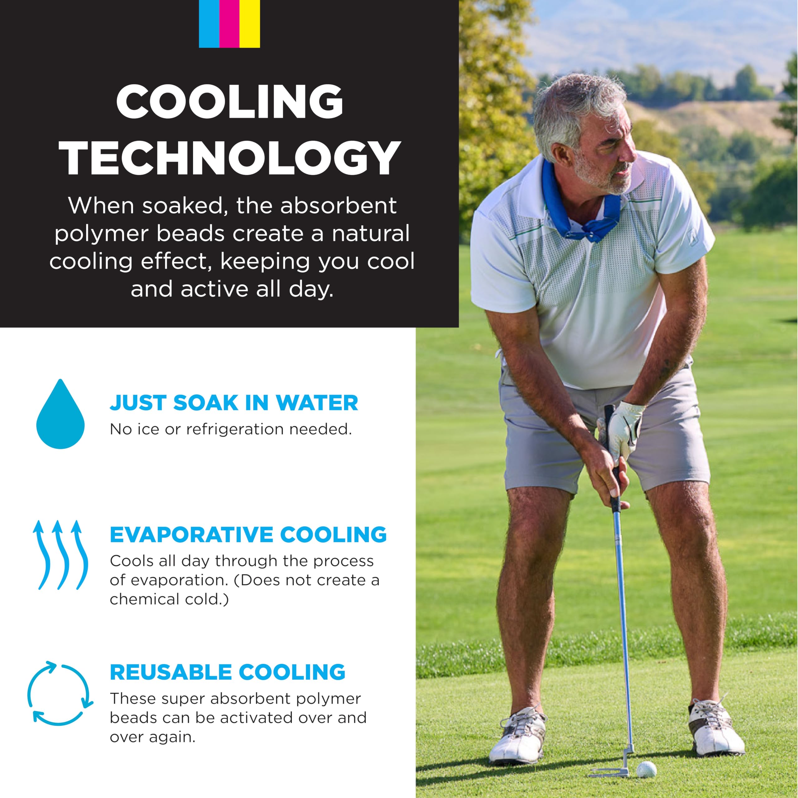 KOOLGATOR Evaporative Cooling Neck Wrap - Keep Cool in The Heat, Summer Cooling Accessories, Long Lasting, Reusable & Breathable