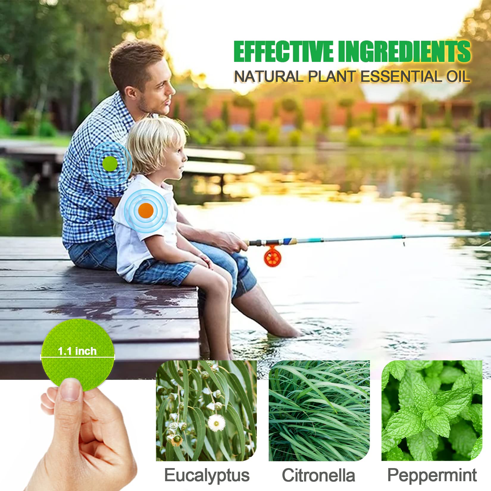 Mosquito Repellent Stickers 300 Pcs, DEET Free Mosquito Patches with 3 Pack Individually Wrapped Mosquito Repellent Bracelets fo